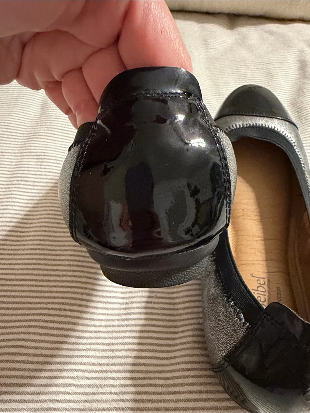 Josef Seibel Pippa Ballet Flats - silver and Black - Size 39